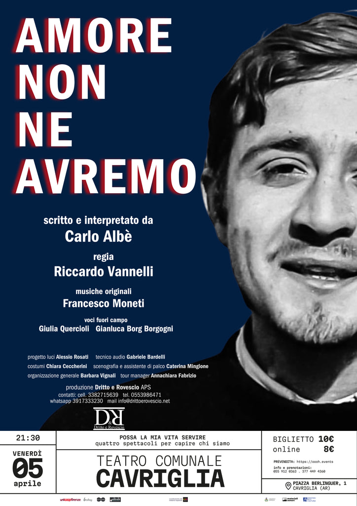 "Amore non ne avremo", la storia di Peppino Impastato al Teatro Comunale di Cavriglia (AR)