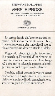 STEPHANE MALLARME - Versi e prose . Book