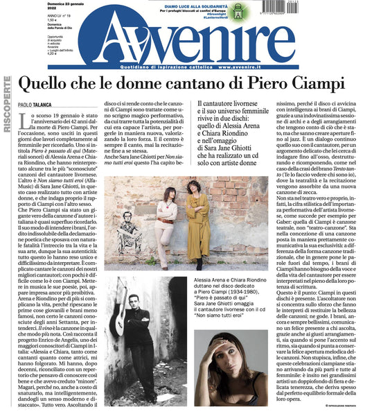 ALESSIA ARENA / CHIARA RIONDINO - Piero è passato di qui . CD