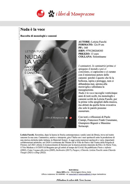 LETIZIA FUOCHI - Nuda è la voce . Book