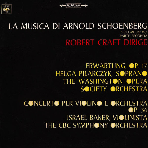 ARNOLD SCHOENBERG - La Musica Di Arnold Schoenberg Volume Primo Parte Seconda . LP