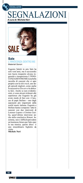 SALE . L'innocenza dentro me . CD