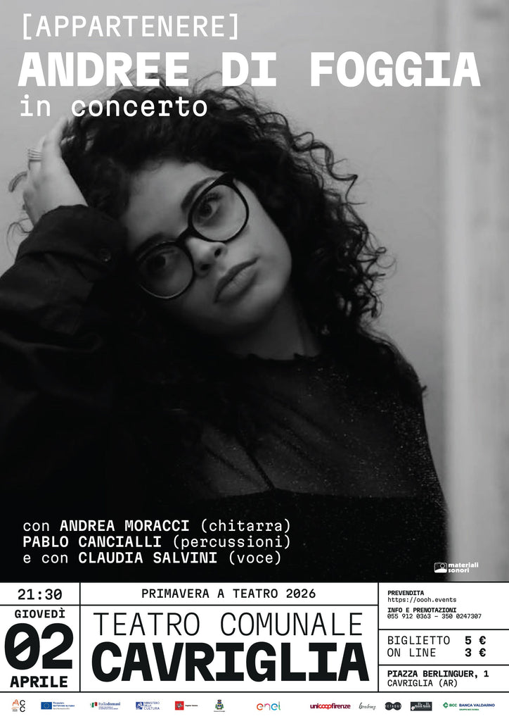 "Primavera a Teatro": il concerto di ANDREE DI FOGGIA a Cavriglia > 02.04.2026