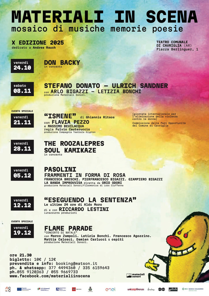 AL VIA LA DECIMA EDIZIONE DI “MATERIALI IN SCENA” al Teatro di Cavriglia (AR)