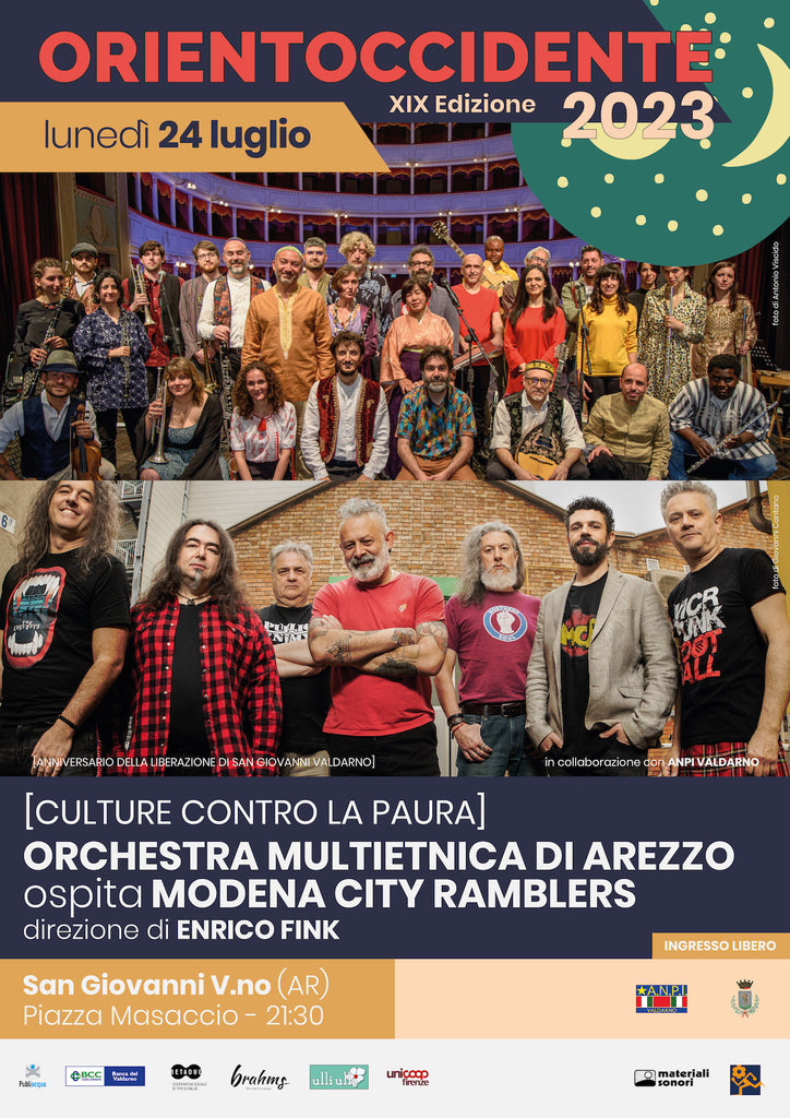 Orientoccidente 2023 > ORCHESTRA MULTIETNICA DI AREZZO ospita MODENA CITY RAMBLERS in concerto a SAN GIOVANNI VALDARNO > 24.07.2023