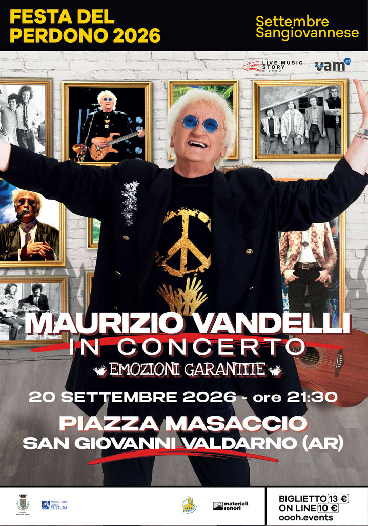 Lo straordinario concerto di una leggenda della musica italiana: MAURIZIO VANDELLI a San Giovanni Valdarno (AR) > 20.09.2026