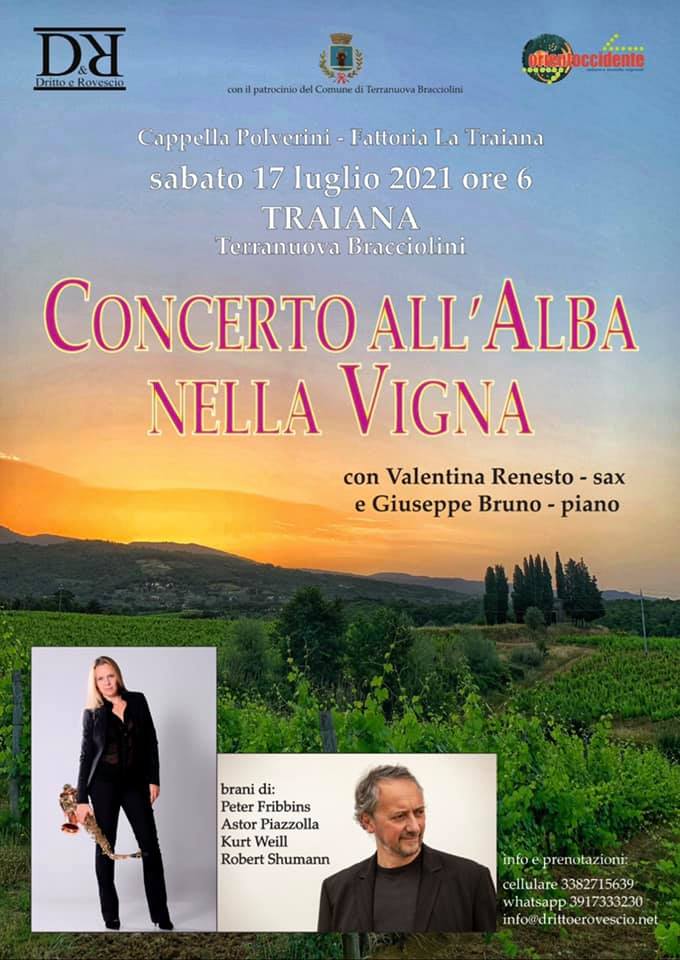 Orientoccidente 2021 > DRITTO E ROVESCIO presenta il Concerto all'Alba nella Vigna di Traiana - Terranuova Bracciolini > 17.07.2021 - ore 6