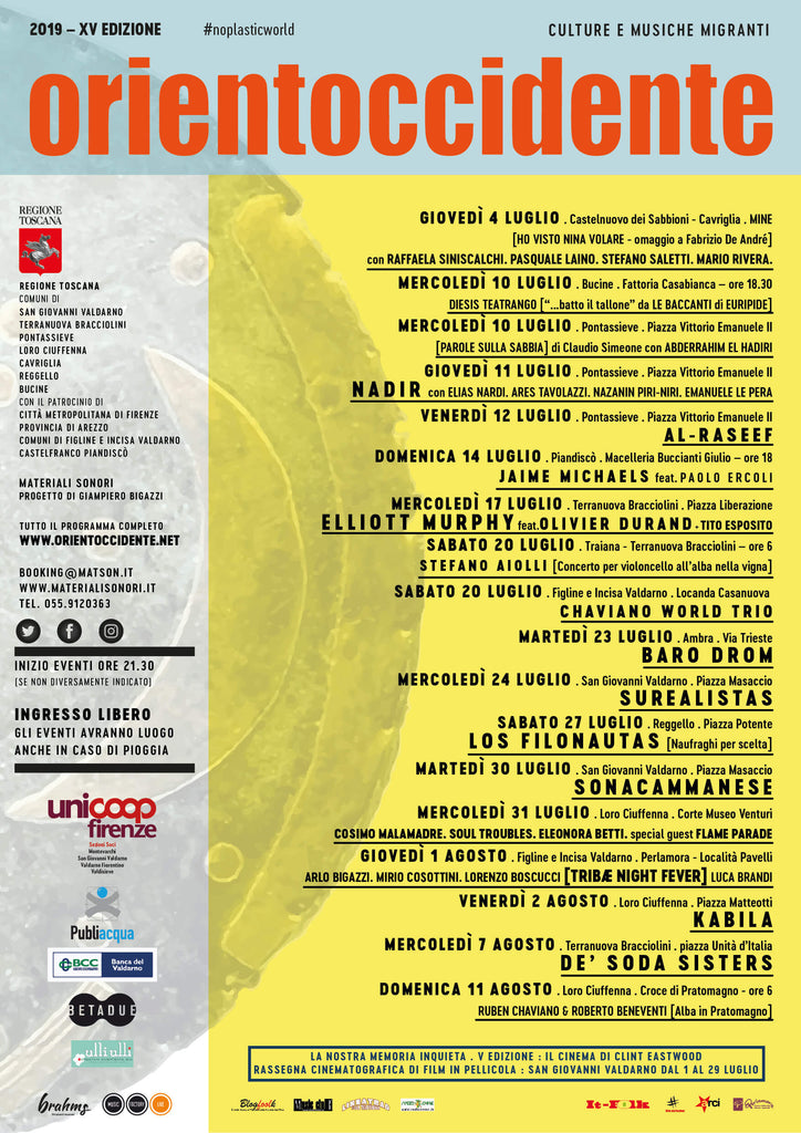 ORIENTOCCIDENTE 2019 - XV° EDIZIONE culture e musiche migranti #noplasticworld