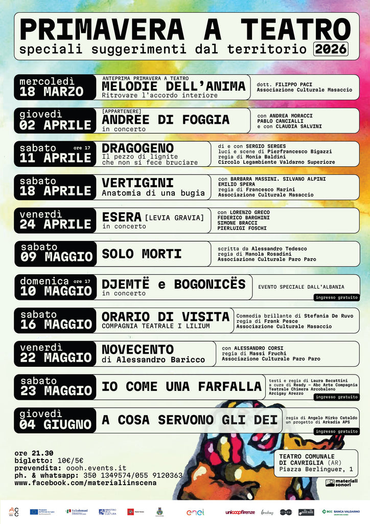 "Primavera a Teatro": speciali suggerimenti di musica e teatro dal territorio a Cavriglia.