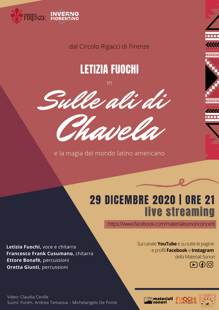 FUEGOS Y CHAVELA disco ed evento in streaming per LETIZIA FUOCHI dedicato a Chavela Vargas.