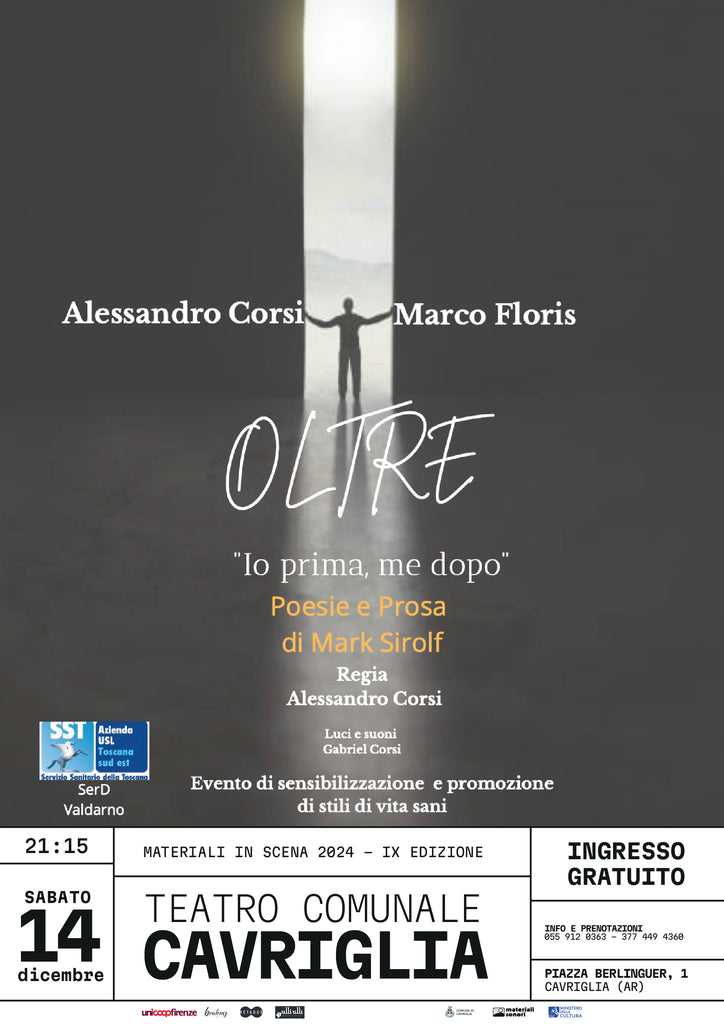 "Oltre - Io prima me dopo" al Teatro Comunale di Cavriglia > 14.12.2024.