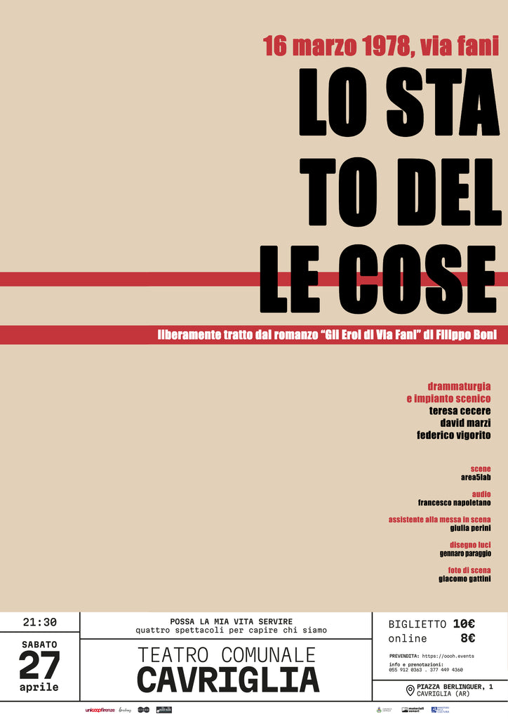 "Lo stato delle cose" dal libro di Filippo Boni al Teatro Comunale di Cavriglia (AR)