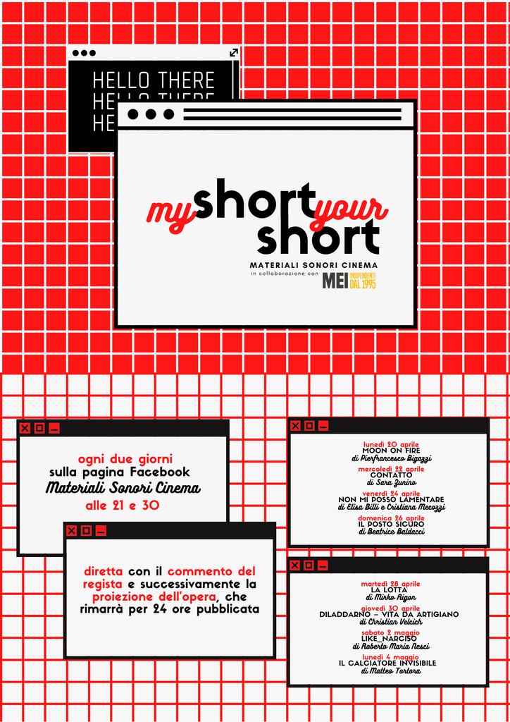 MATERIALI SONORI CINEMA : MY SHORT, YOUR SHORT - rassegna social di cortometraggi e lungometraggi