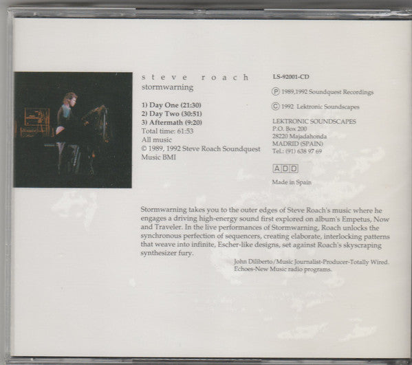 STEVE ROACH - Stormwarning . CD