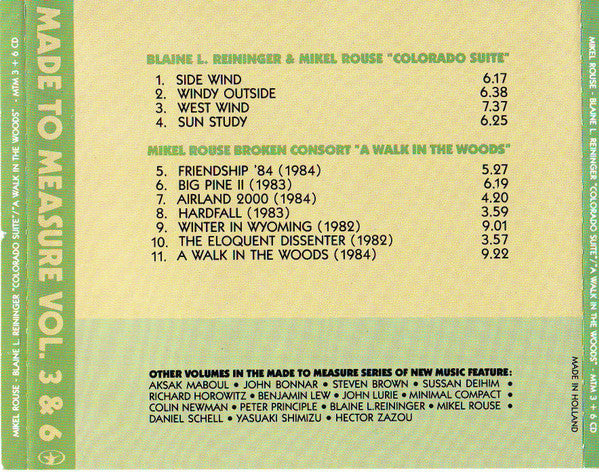 MIKEL ROUSE / BLAINE L. REININGER - Colorado Suite / Broken Consort . CD