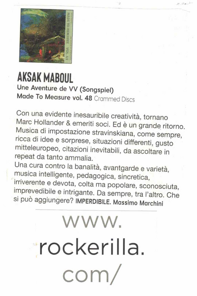 AKSAK MABOUL - Une aventure de VV (Songspiel) / MTM Vol. 48 . CD