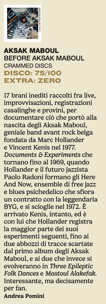 AKSAK MABOUL - Before Aksak Maboul . CD