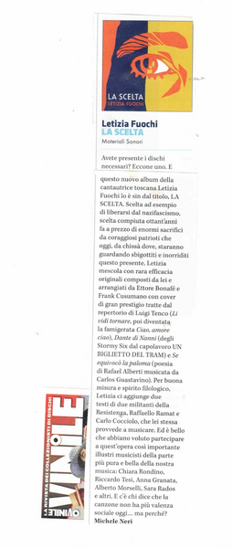 LETIZIA FUOCHI (feat. Riccardo Tesi . Chiara Riondino . Paolo Lombardi . Francesca Breschi . Anna Granata...) - La scelta . CD
