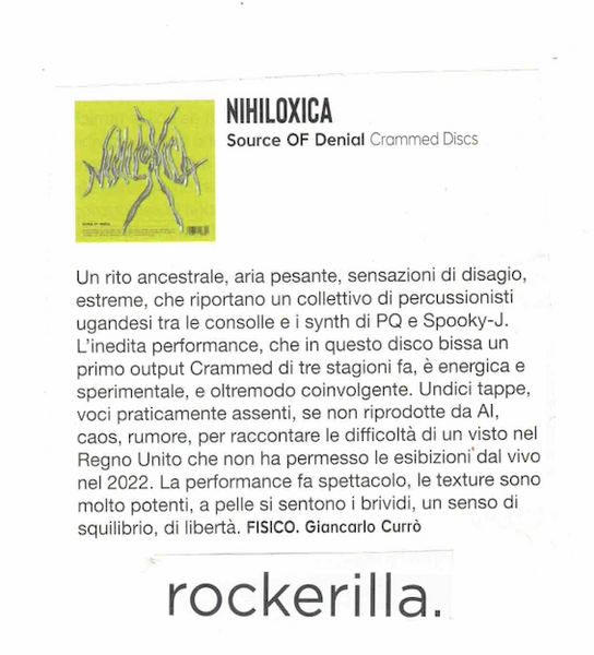 NIHILOXICA - Source Of Denial . CD