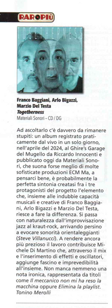 FRANCO BAGGIANI . ARLO BIGAZZI . MARZIO DEL TESTA - feat MICHELE DI MARTINO - Togetherness . CD