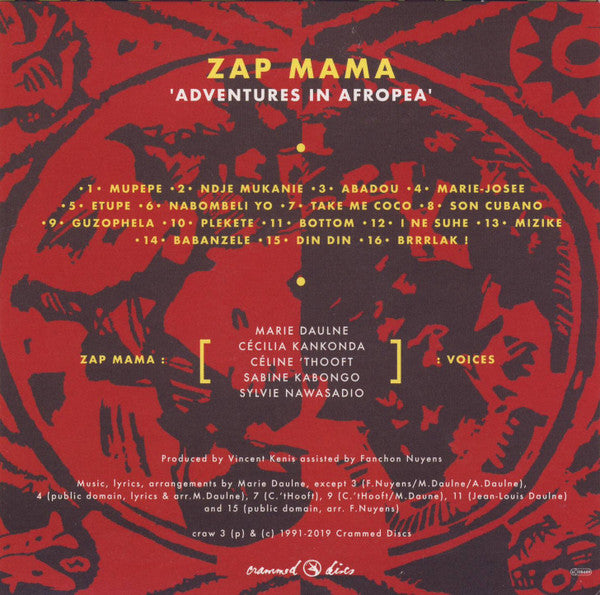 ZAP MAMA - Adventures In Afropea . CD sleeve