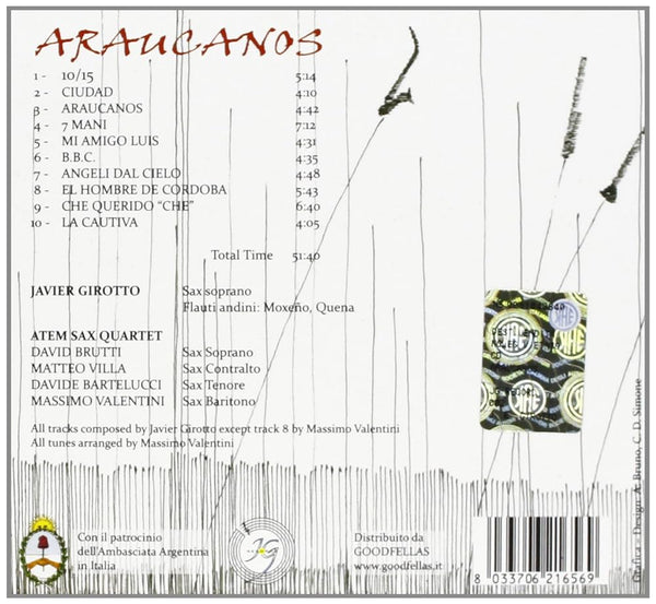 JAVIER GIROTTO & ATEM SAX QUARTET - Araucanos . CD