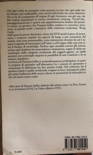 FRANÇOIS JULLIEN - Processo o crazione . Bk