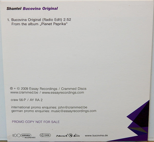 SHANTEL - Bucovina Original . CD sleeve