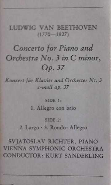 LUDWIG VAN BEETHOVEN - Piano concerto No. 3 . MC
