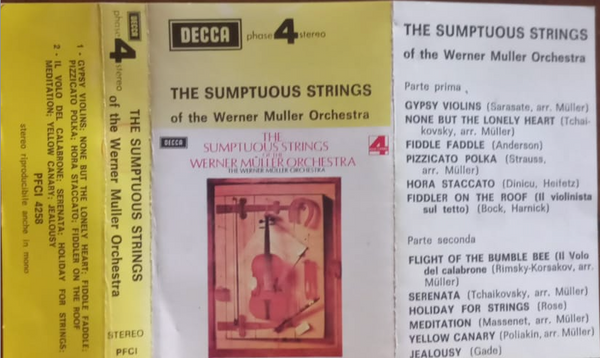 THE SUMPTUOUS STRINGS of the Werner Muller Orchestra . MC