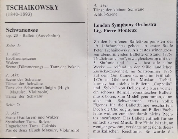 PETER TCHAIKOVSKY - Schwanensee . MC
