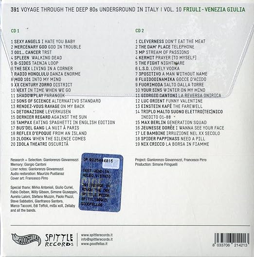 V. A. - 391 Vol. 10 - FRIULI VENEZIA GIULIA Voyage Through The Deep 80s Underground in Italy . 2CD