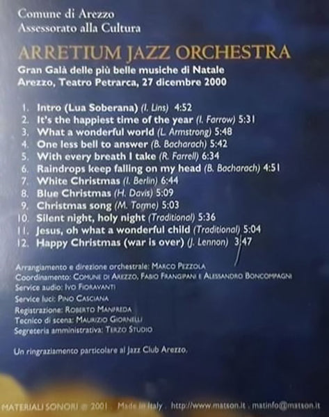 ARRETIUM JAZZ ORCHESTRA - Christmas Songs . CD