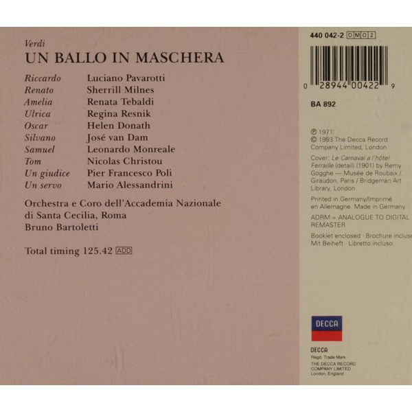 GIUSEPPE VERDI - Un ballo in maschera . 2CD