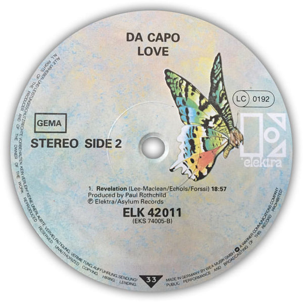 LOVE ‎– Da Capo . LP . Label 2