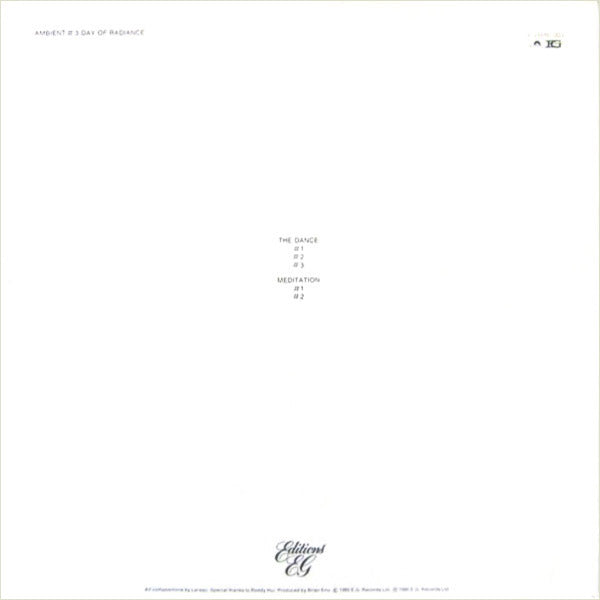 LARAAJI PRODUCED BY BRIAN ENO – Ambient 3 (Day Of Radiance) . LP