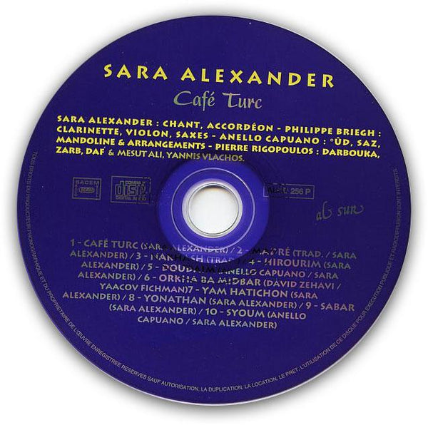 SARA ALEXANDER - Café Turc . CD sleeve