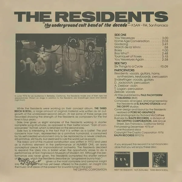 THE RESIDENTS – Fingerprince . LP