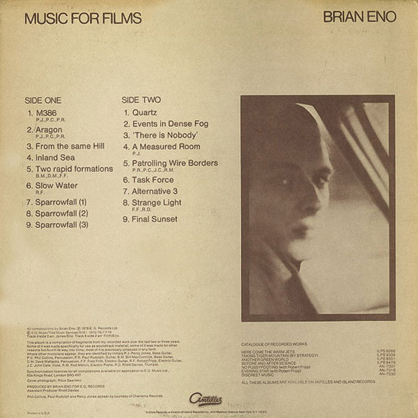 BRIAN ENO – Music For Films . LP