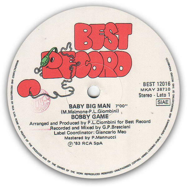 BOBBY GAME - Baby Big Man . 12"