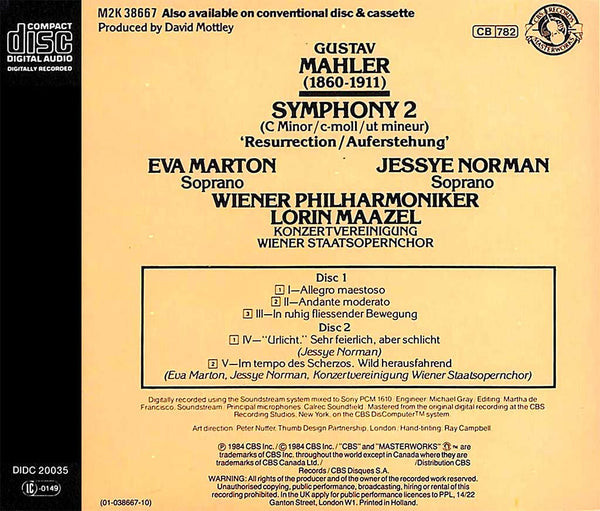 GUSTAV MAHLER - Symphony 2 . 2CD