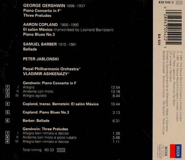 GERSHWIN - Piano Concerto . CD