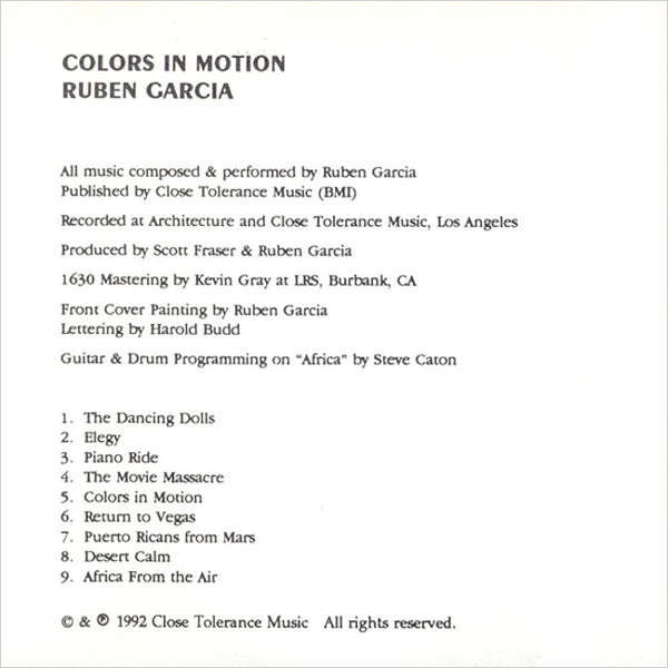 RUBEN GARCIA - Colors In Motion . CD