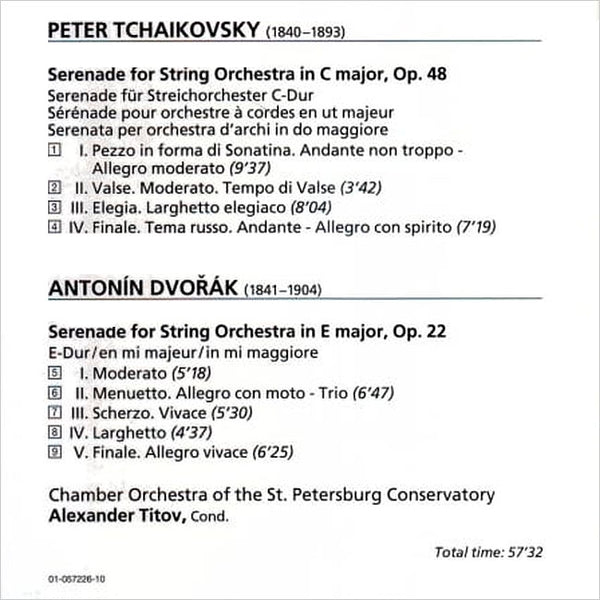 TCHAIKOVSKY . DVORAK - Serenades For Strings . CD