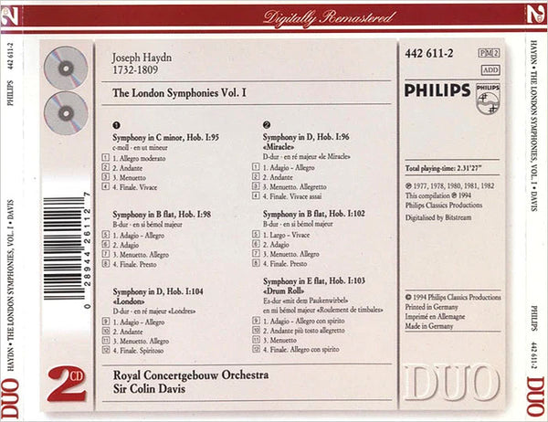 HAYDN - The London Symphonies Vol. 1 . 2CD