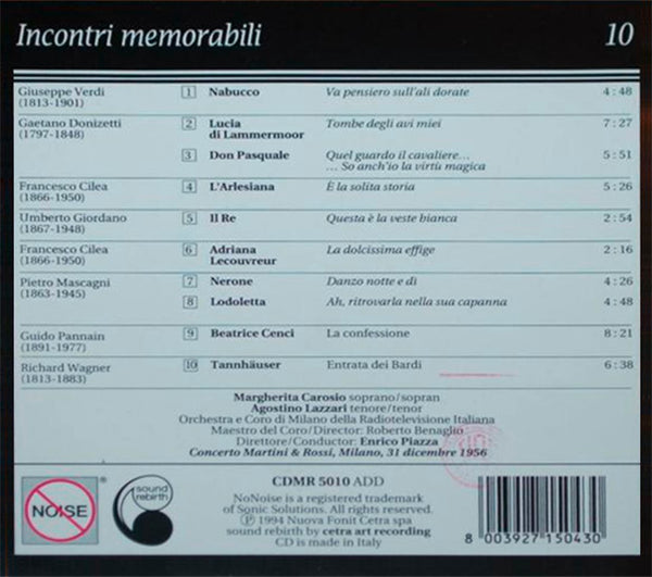 VARIOUS - Incontri Memorabili 10 . CD