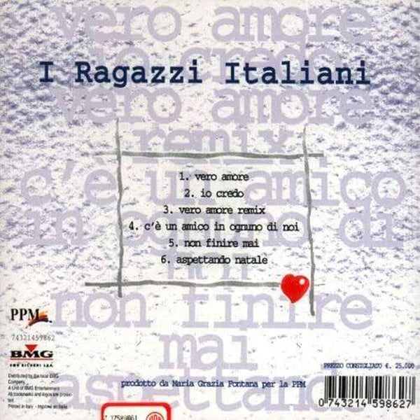 I RAGAZZI ITALIANI - Vero Amore . CD