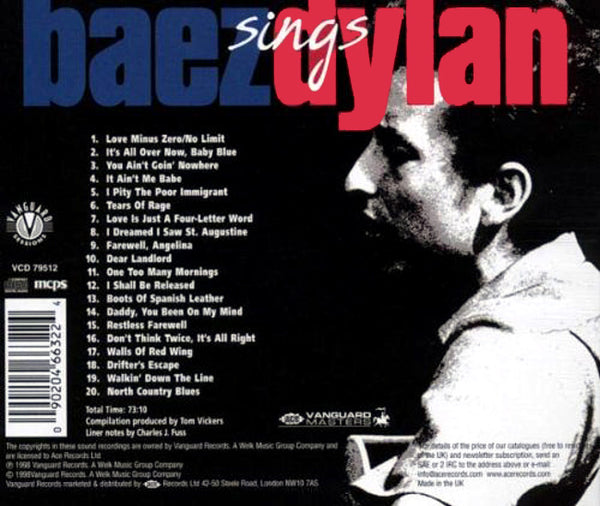 JOAN BAEZ - Baez Sings Dylan . CD