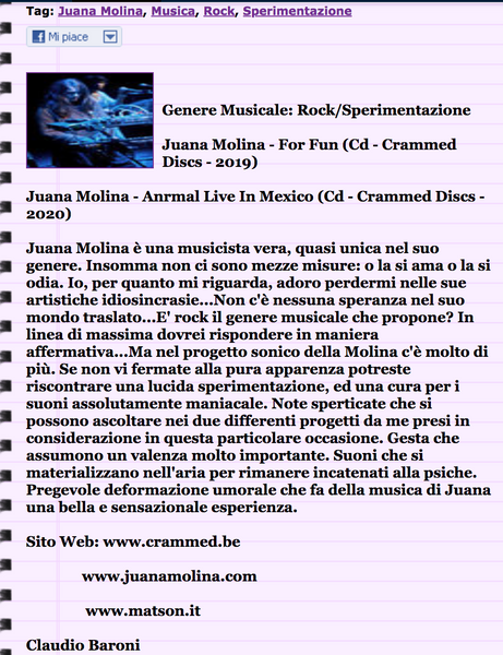 JUANA MOLINA . Anrmal / Live In Mexico . CD
