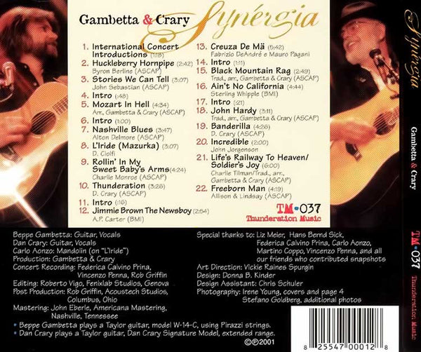 BEPPE GAMBETTA & DAN CRARY – Synérgia . CD